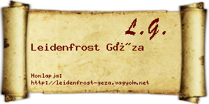 Leidenfrost Géza névjegykártya